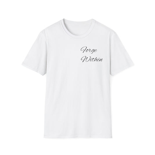 T-Shirt — "Never Alone" Graphic Tee with Forgive Within Script