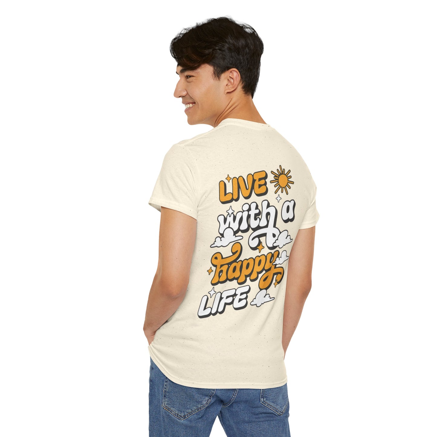 Forge Within - Live With a Happy Life T-Shirt — Positive Retro Graphic Tee