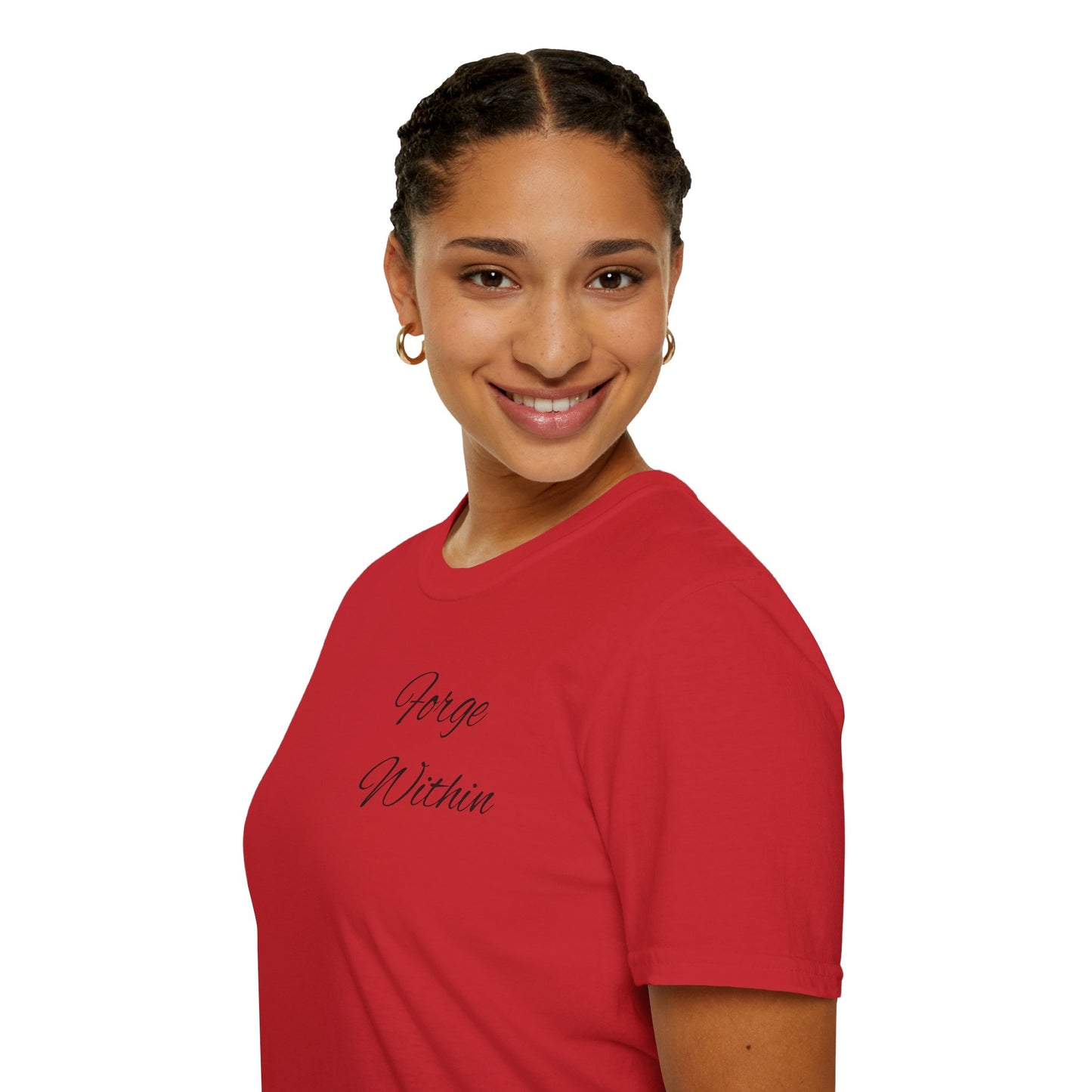 T-Shirt — "Never Alone" Graphic Tee with Forgive Within Script