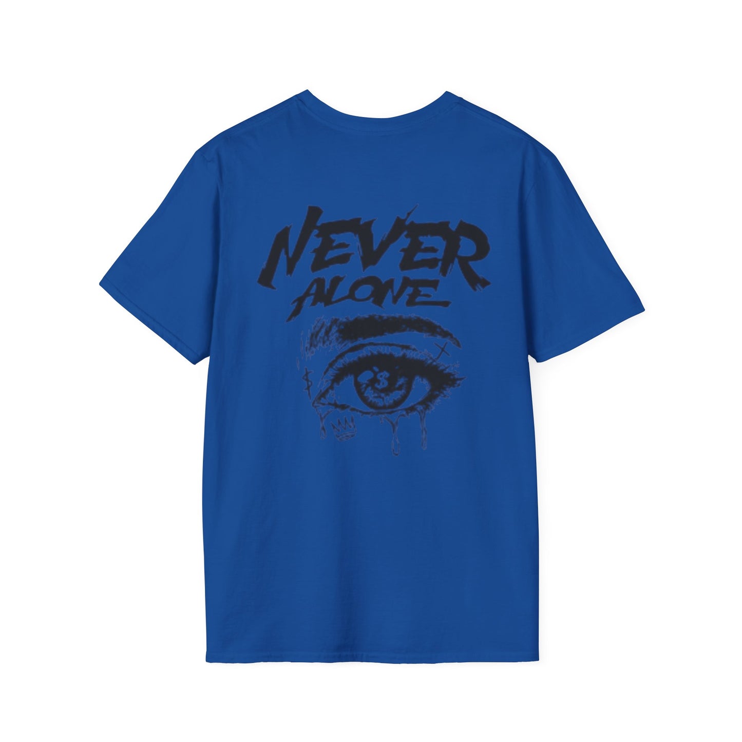 T-Shirt — "Never Alone" Graphic Tee with Forgive Within Script