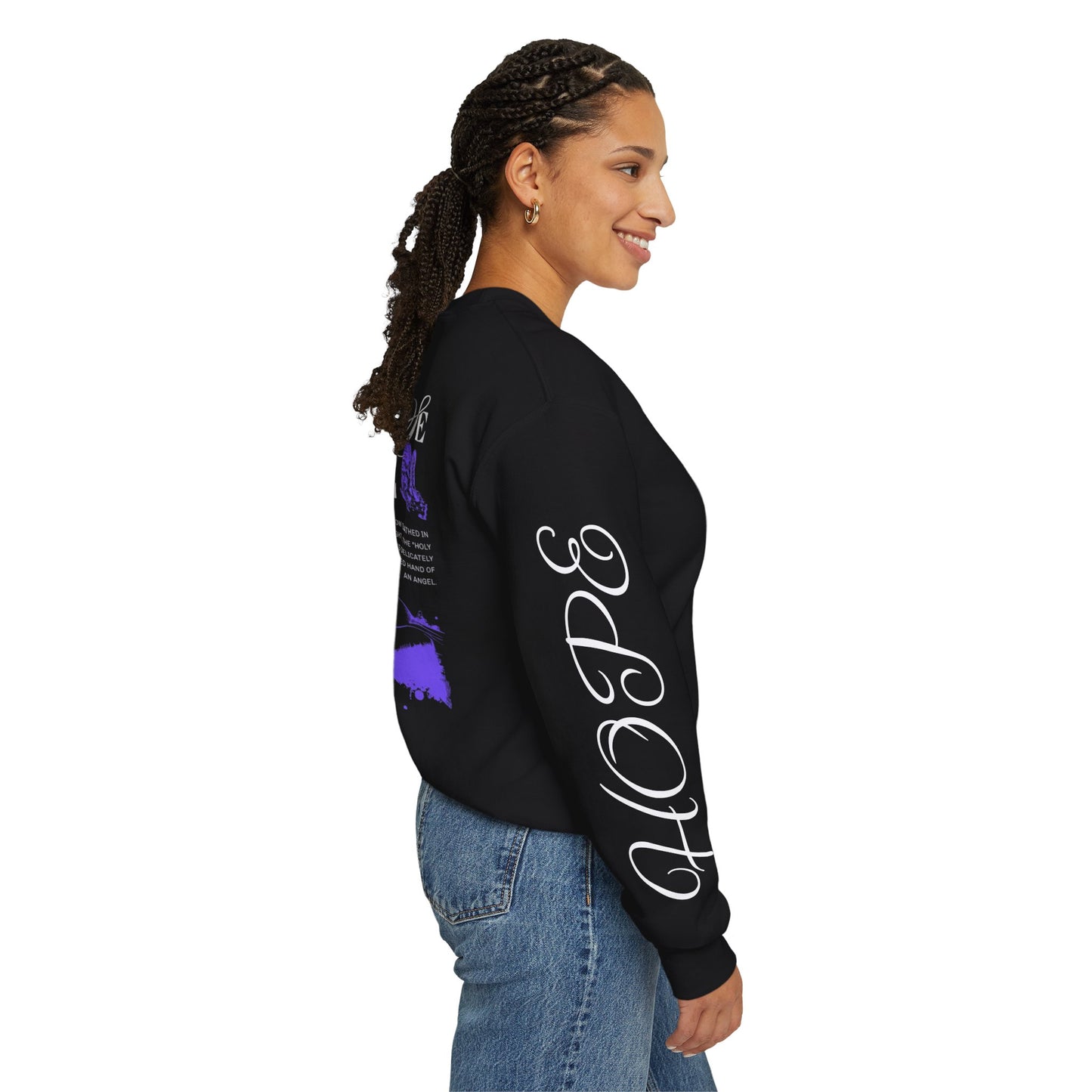 Crewneck Sweatshirt — "Never Lose Hope" Inspirational Graphic