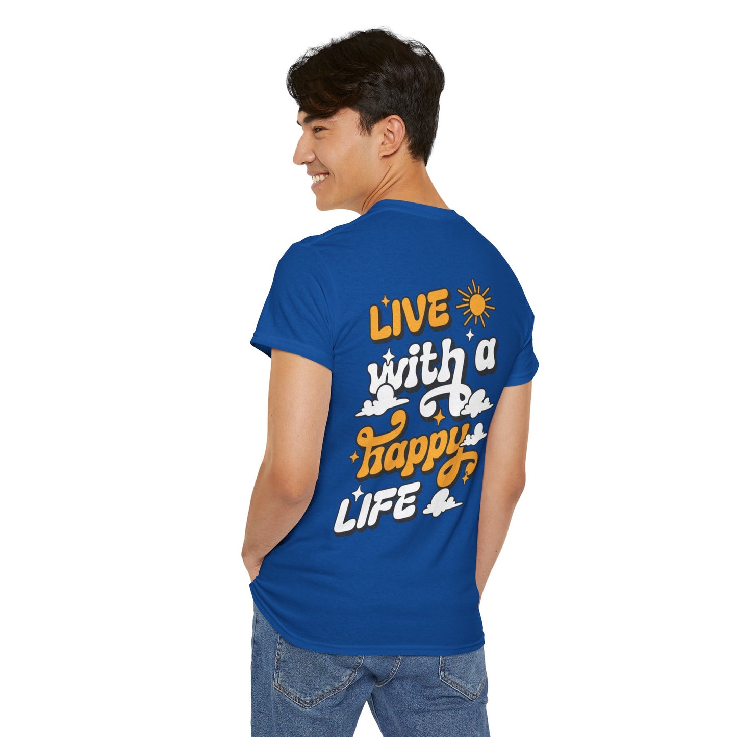 Forge Within - Live With a Happy Life T-Shirt — Positive Retro Graphic Tee