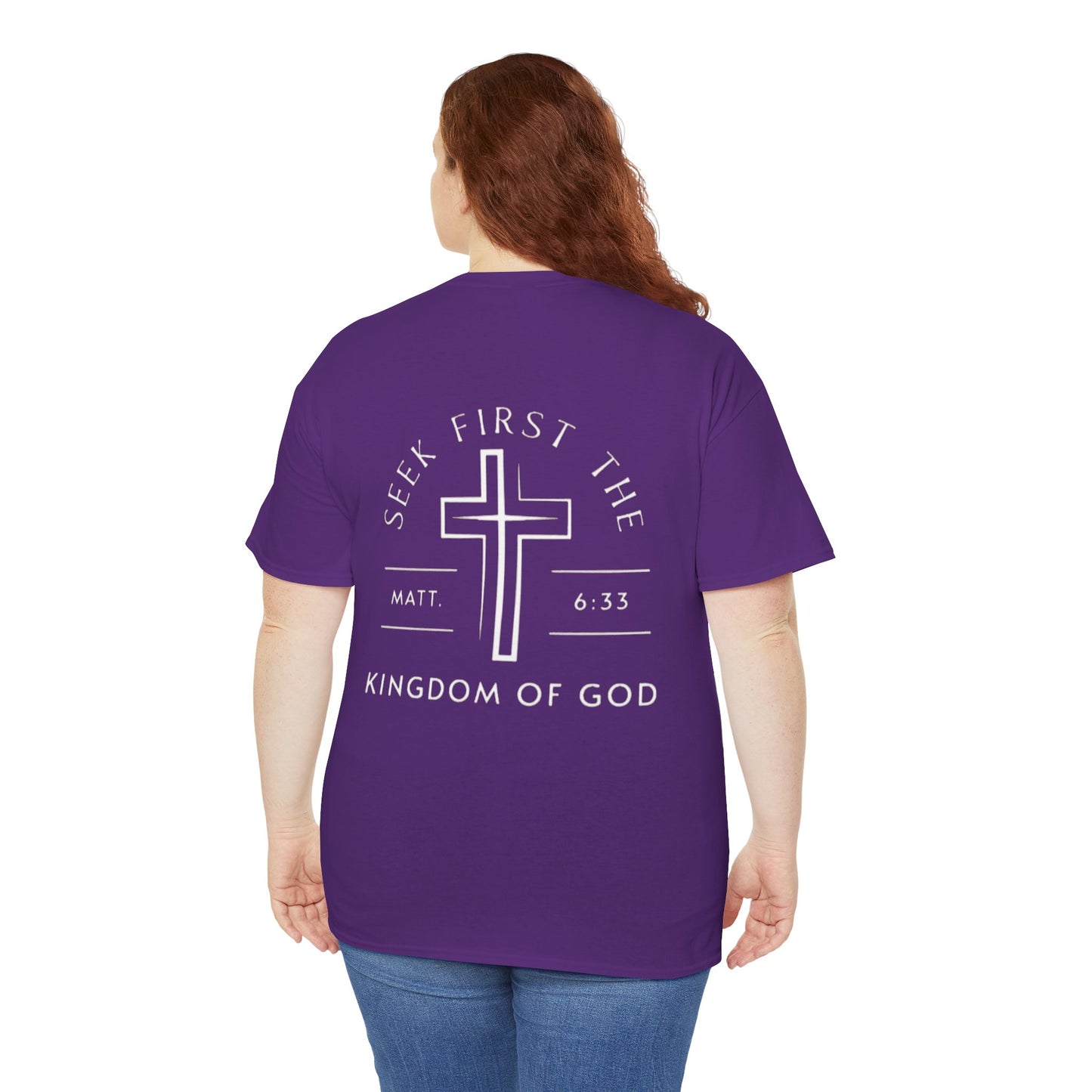 Christian Cross T‑Shirt — "God First" Faith Tee (Kingdom of God)