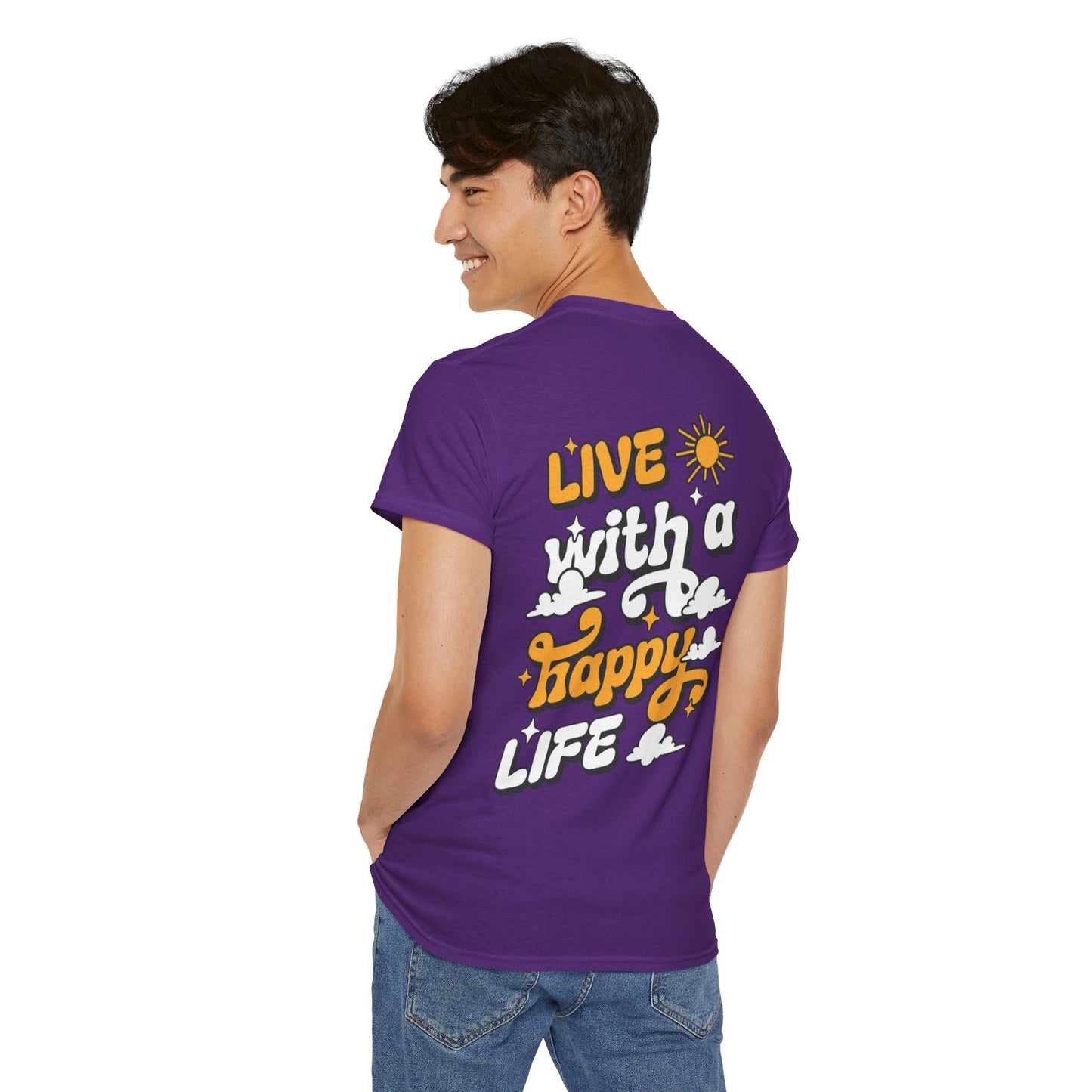 Forge Within - Live With a Happy Life T-Shirt — Positive Retro Graphic Tee