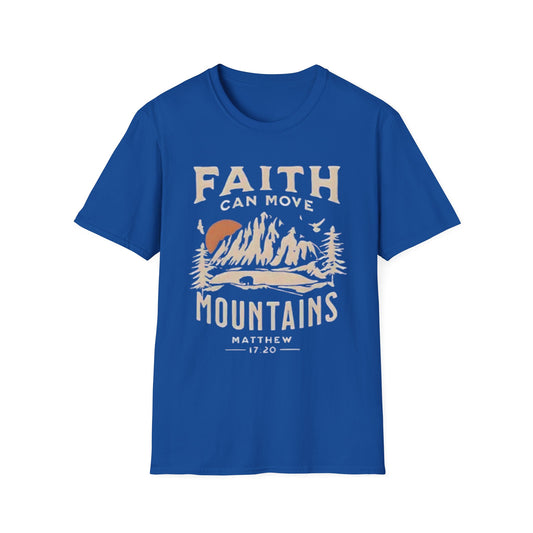 Faith Can Move Mountains T-Shirt — Matthew 17:20 Christian Mountain Graphic Tee