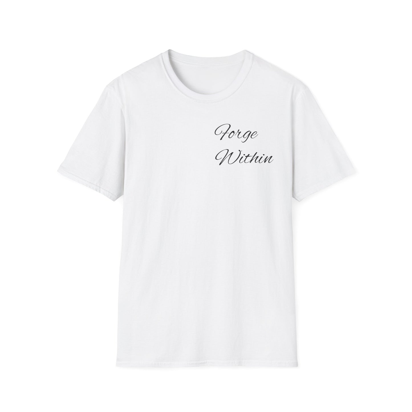 T-Shirt — "Never Alone" Graphic Tee with Forgive Within Script