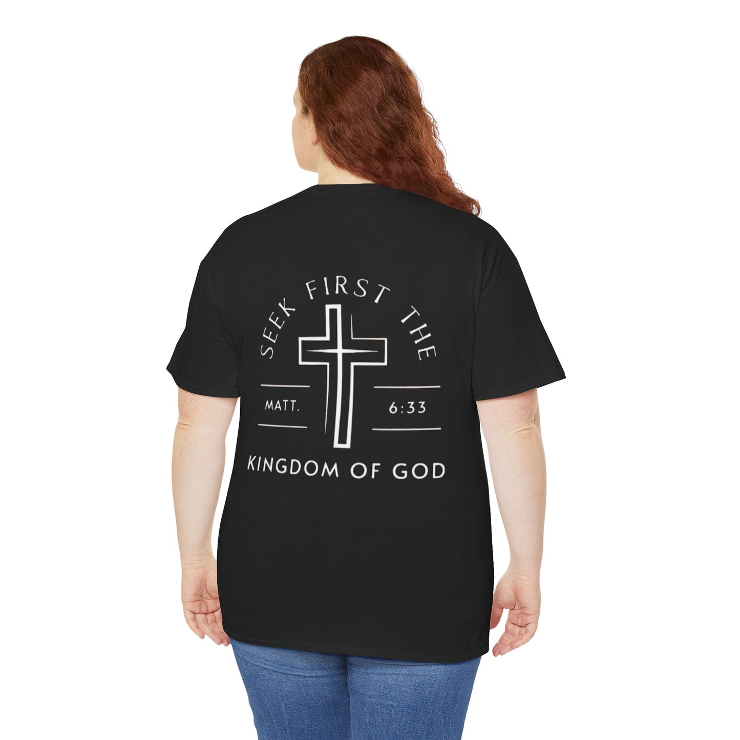 Christian Cross T‑Shirt — "God First" Faith Tee (Kingdom of God)