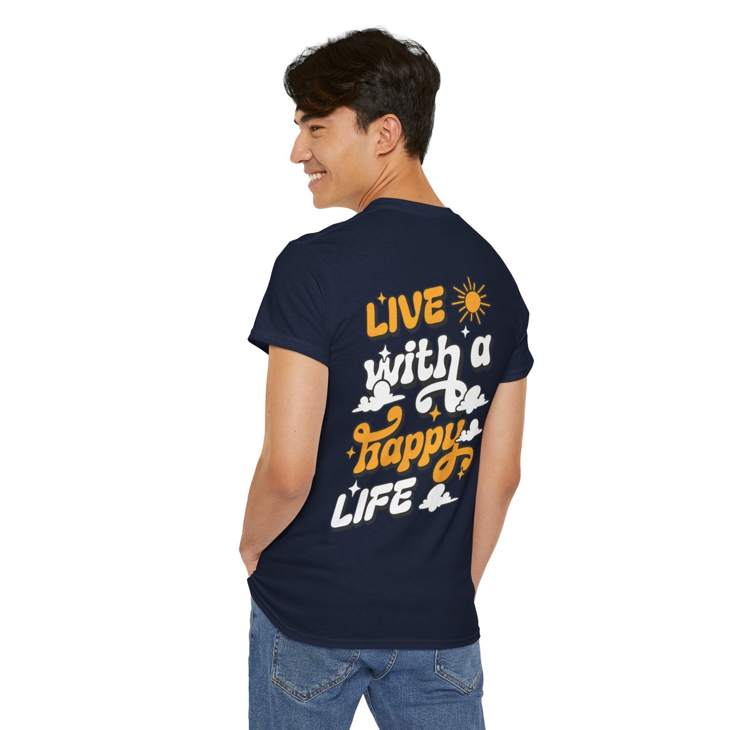 Forge Within - Live With a Happy Life T-Shirt — Positive Retro Graphic Tee