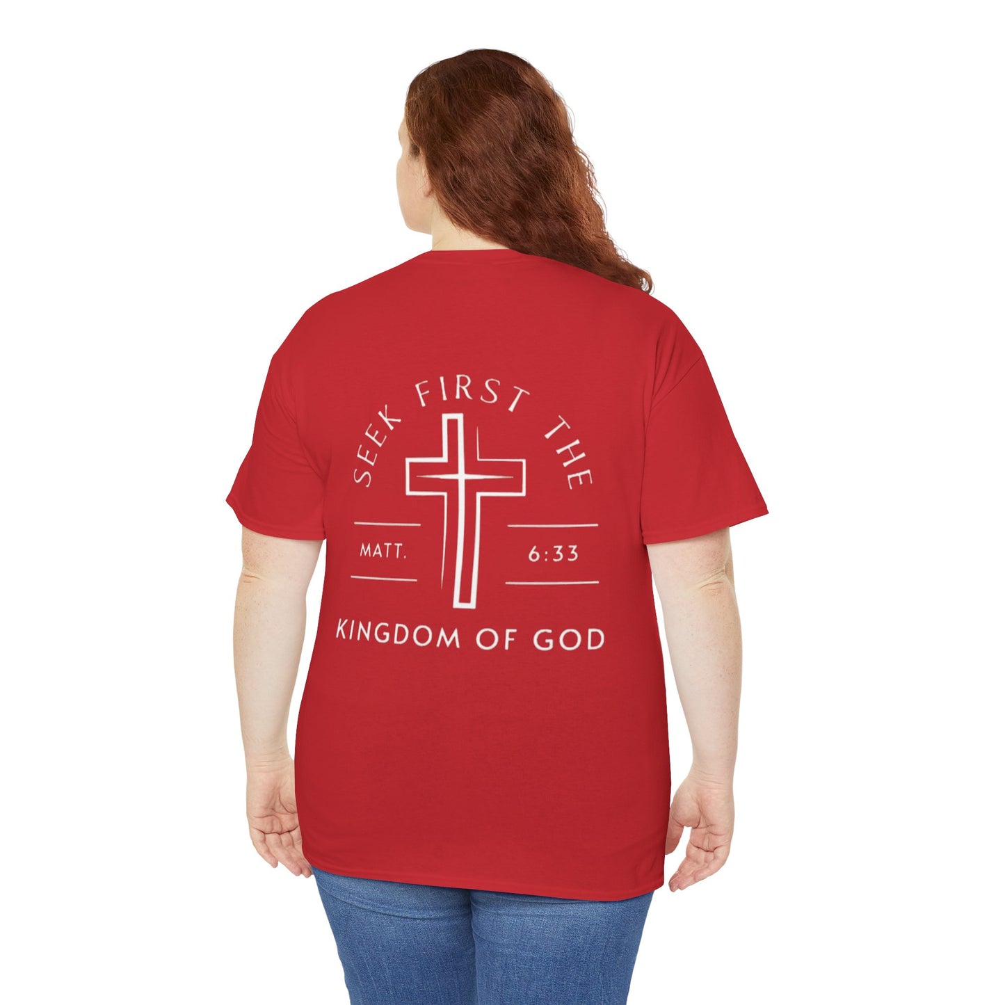 Christian Cross T‑Shirt — "God First" Faith Tee (Kingdom of God)