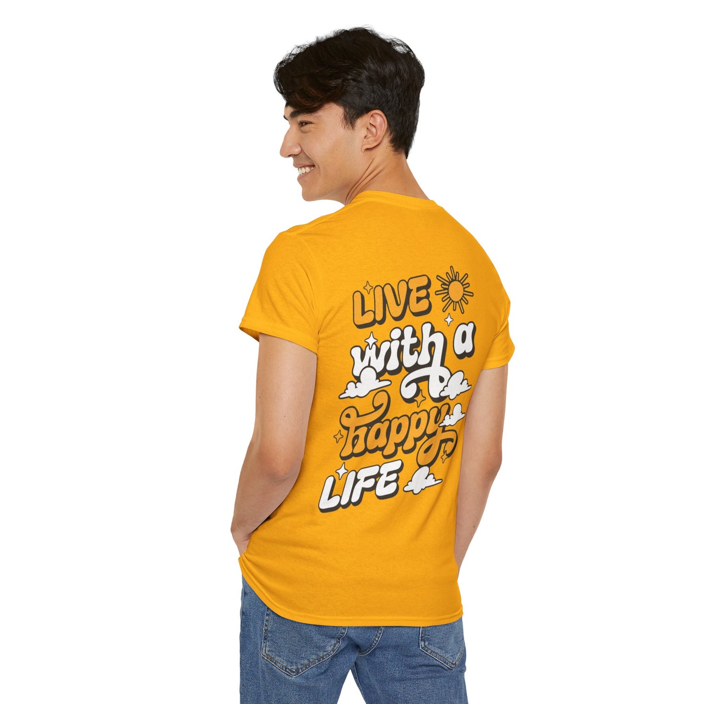 Forge Within - Live With a Happy Life T-Shirt — Positive Retro Graphic Tee