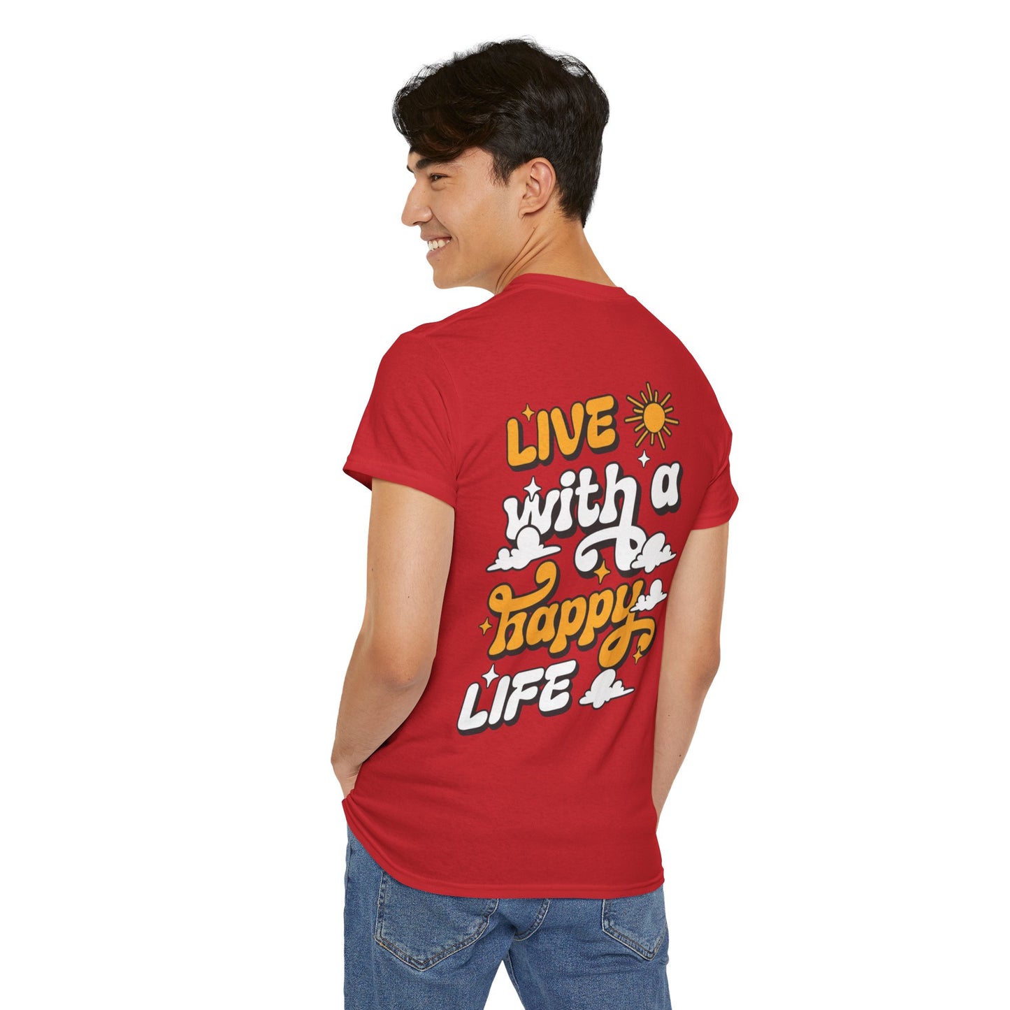 Forge Within - Live With a Happy Life T-Shirt — Positive Retro Graphic Tee