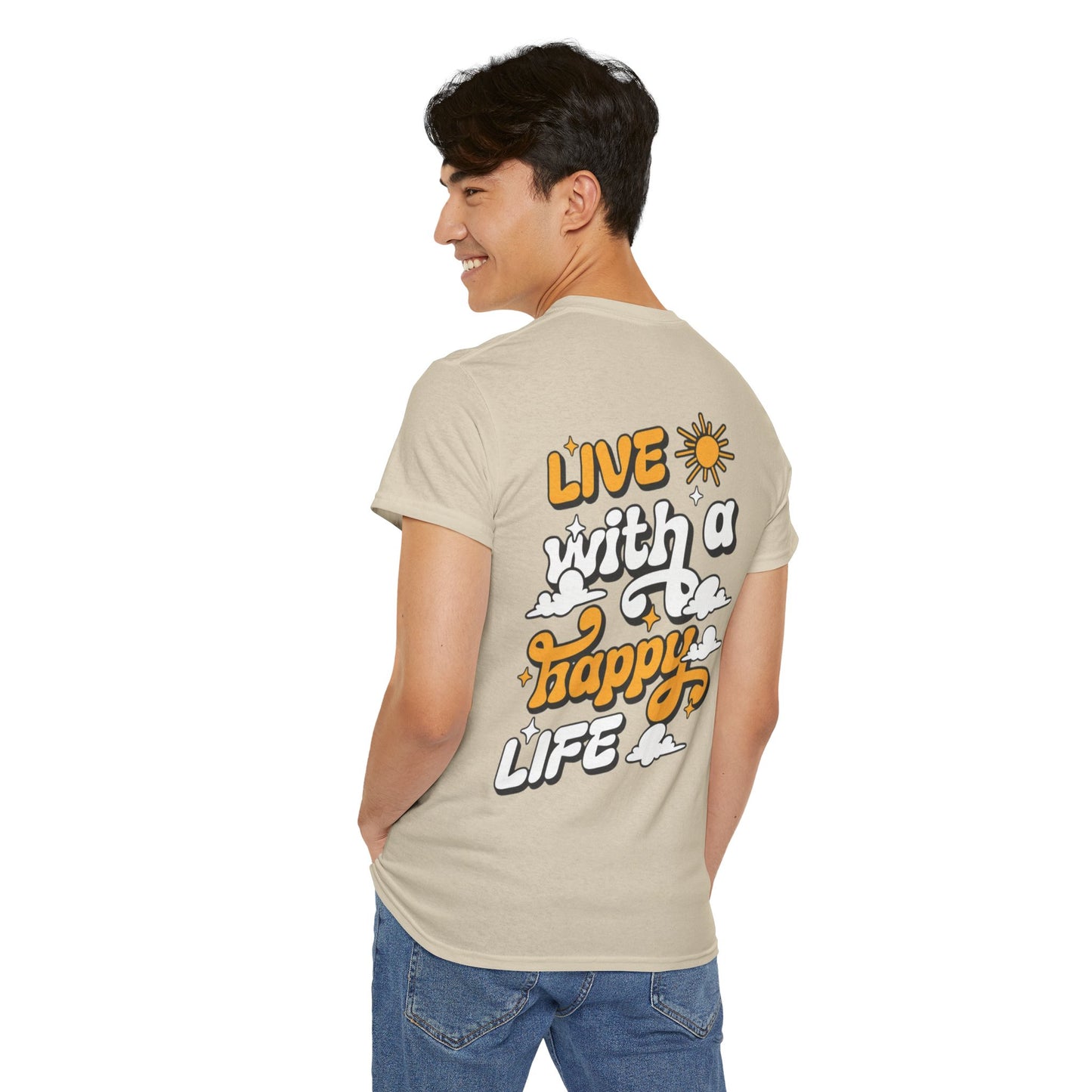 Forge Within - Live With a Happy Life T-Shirt — Positive Retro Graphic Tee