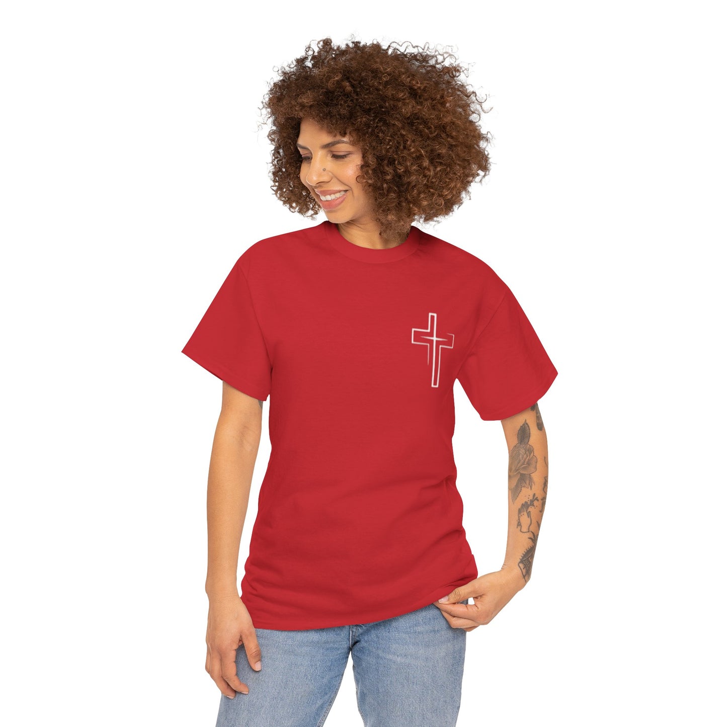 Christian Cross T‑Shirt — "God First" Faith Tee (Kingdom of God)