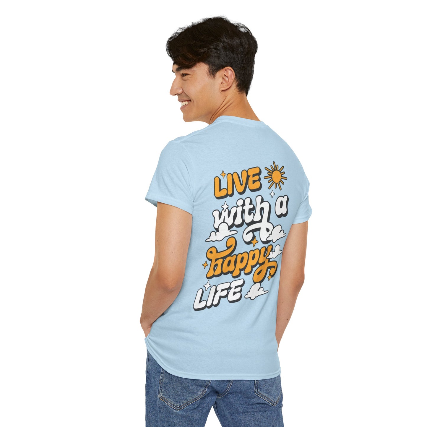 Forge Within - Live With a Happy Life T-Shirt — Positive Retro Graphic Tee