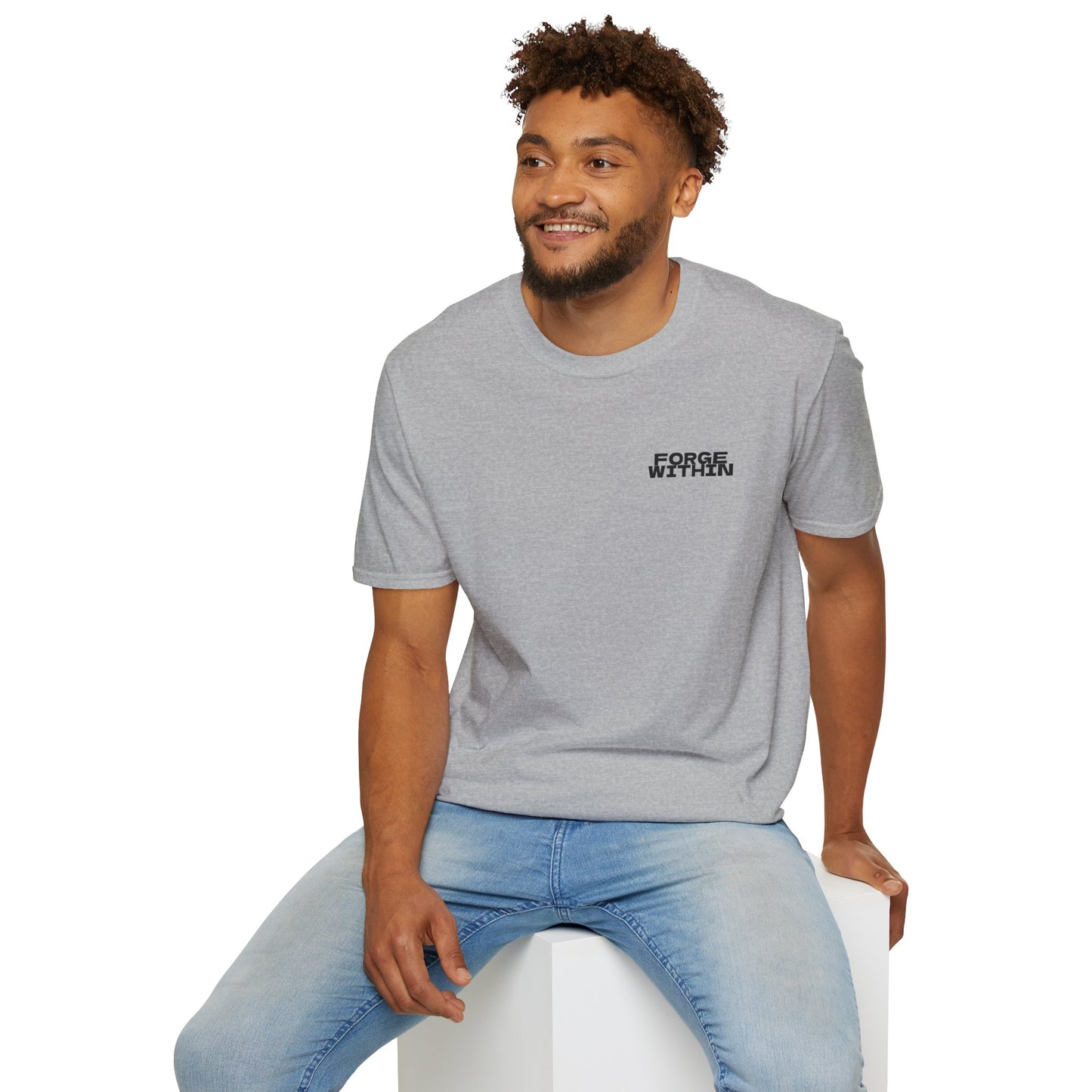 Motivational Graphic T-Shirt — 'Forge Within' Abstract Typography Tee