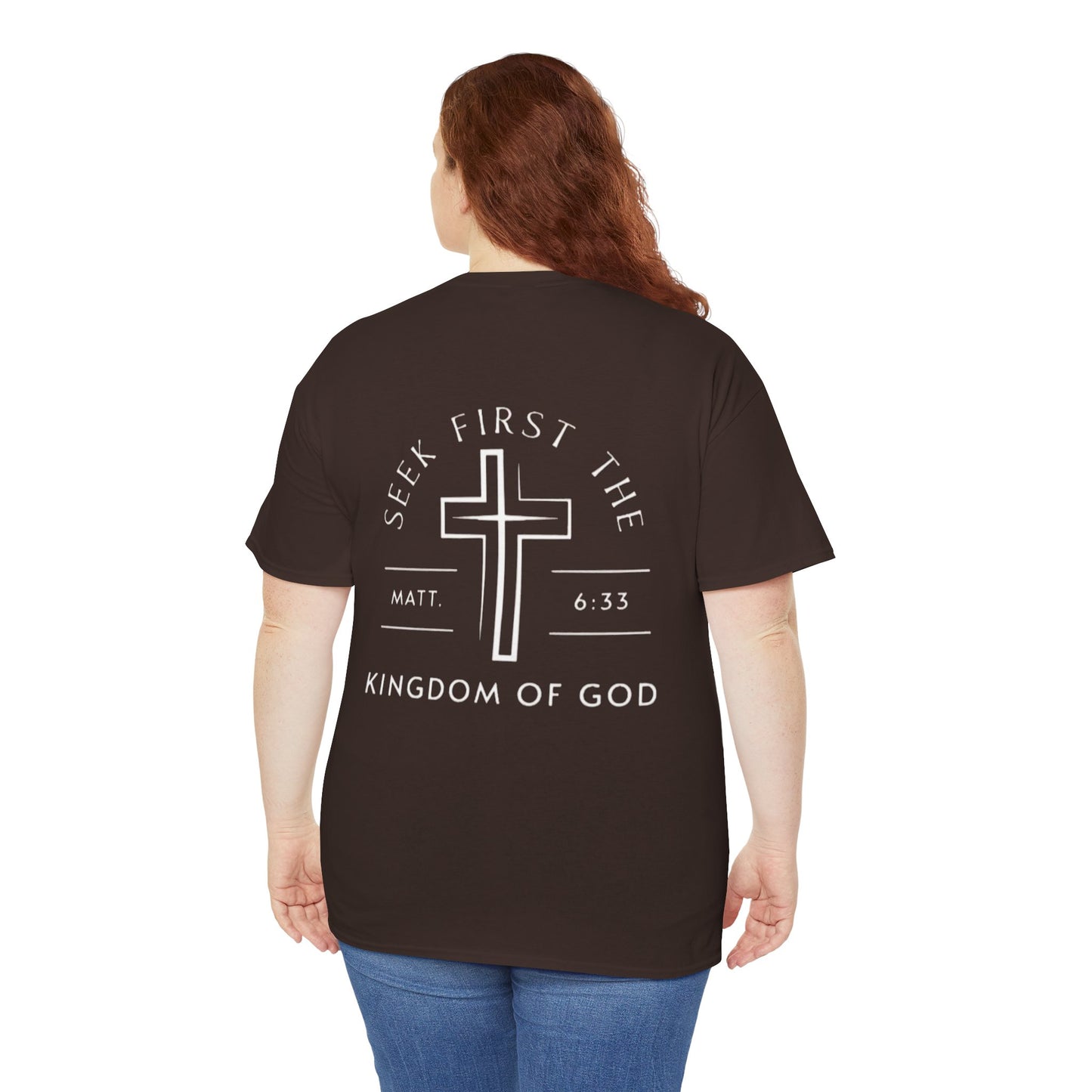 Christian Cross T‑Shirt — "God First" Faith Tee (Kingdom of God)