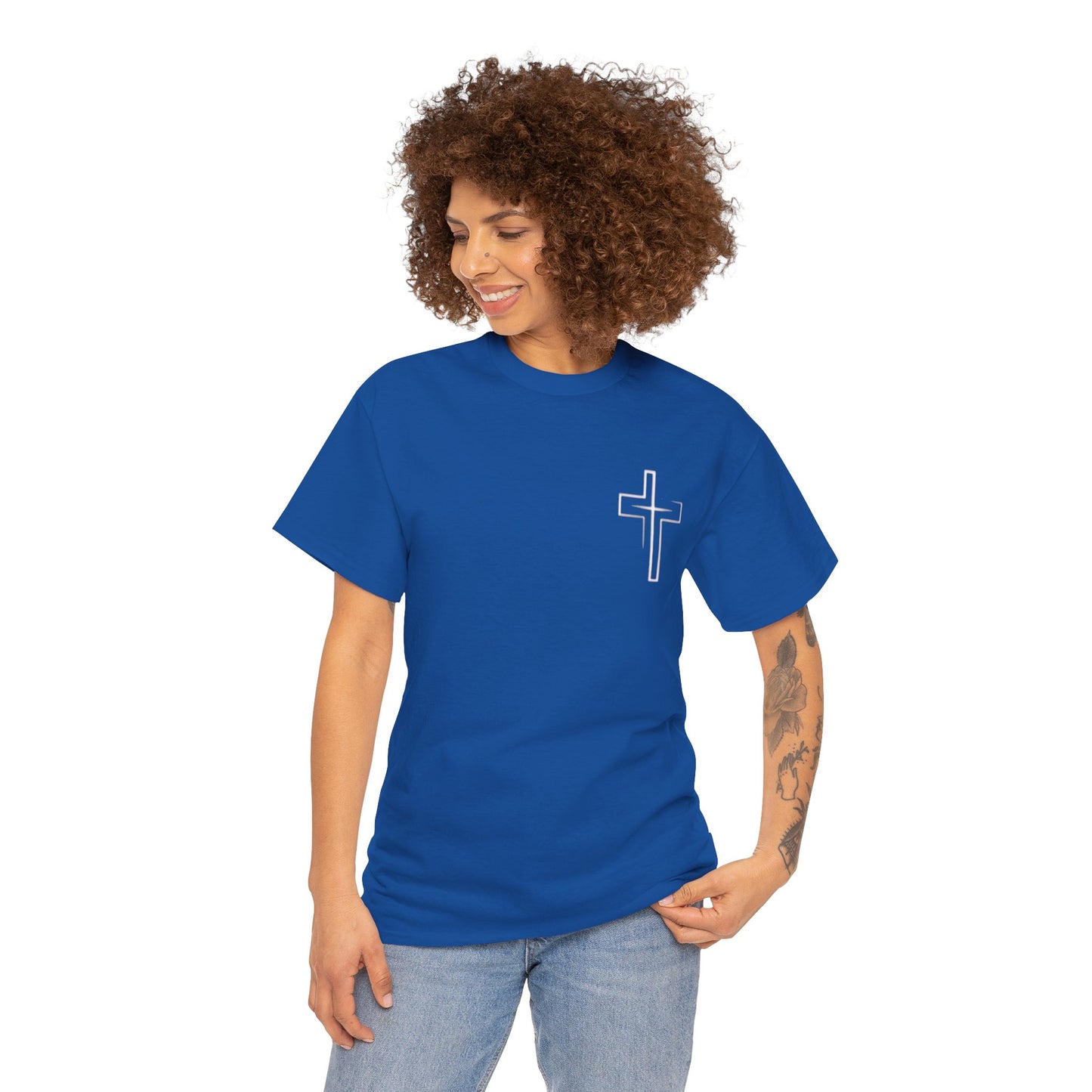 Christian Cross T‑Shirt — "God First" Faith Tee (Kingdom of God)