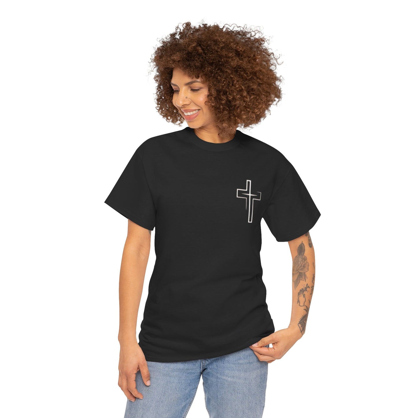 Christian Cross T‑Shirt — "God First" Faith Tee (Kingdom of God)