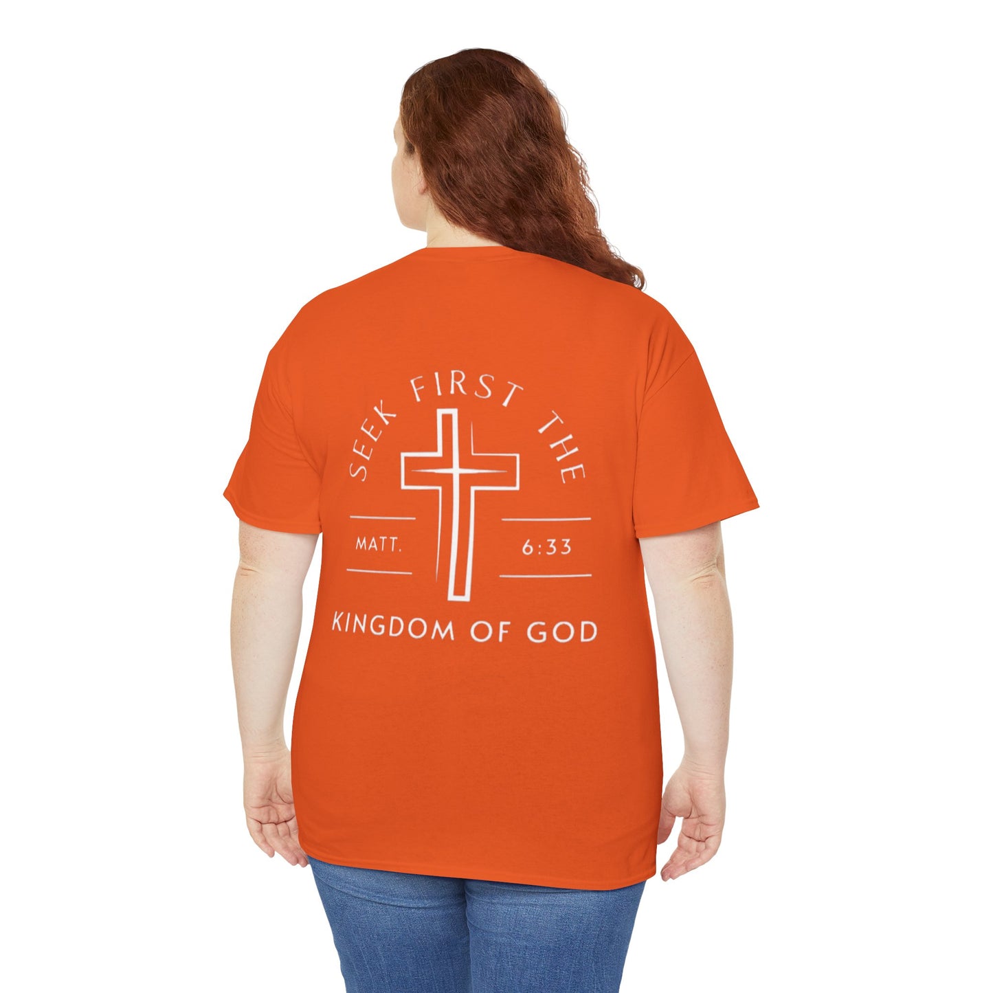 Christian Cross T‑Shirt — "God First" Faith Tee (Kingdom of God)