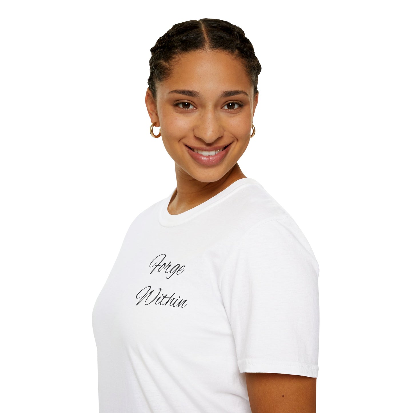 T-Shirt — "Never Alone" Graphic Tee with Forgive Within Script