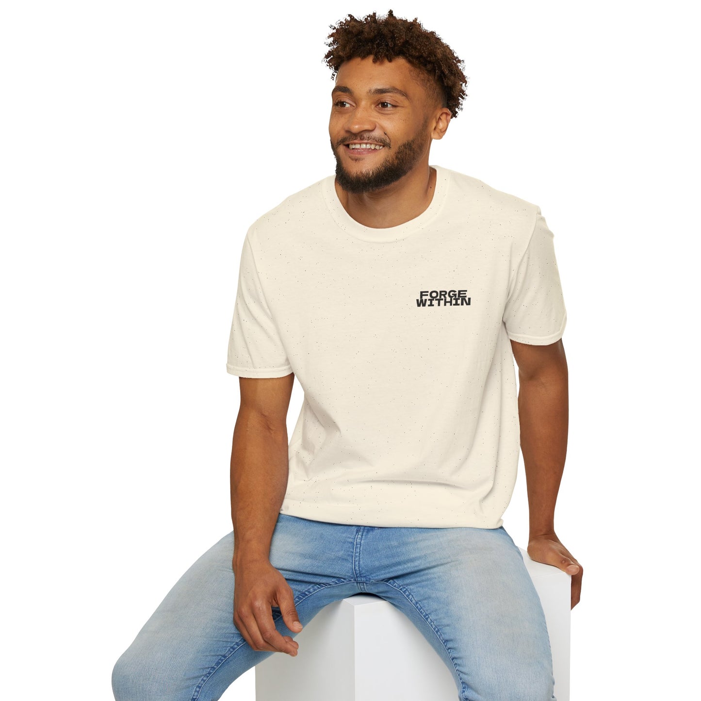 Motivational Graphic T-Shirt — 'Forge Within' Abstract Typography Tee