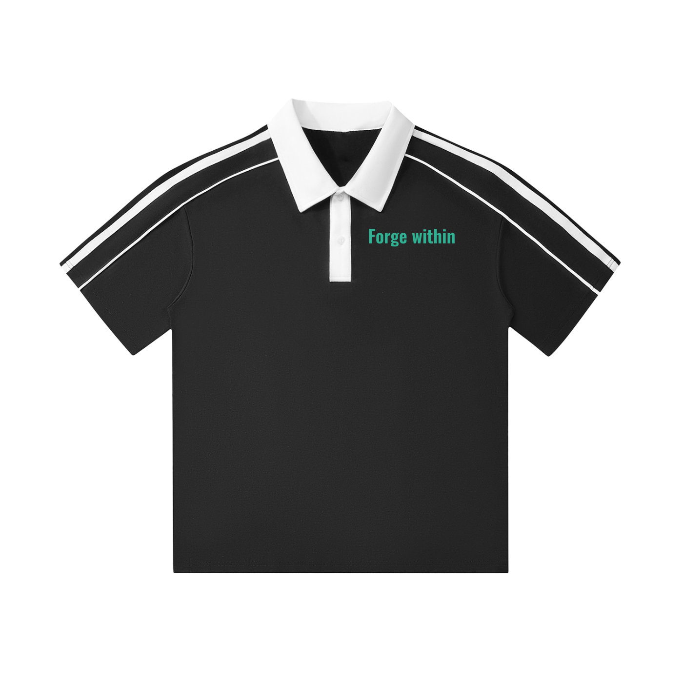 Contrast Collar Short-Sleeve Polo Shirt