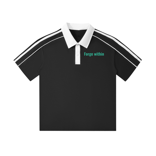 Contrast Collar Short-Sleeve Polo Shirt